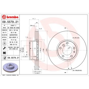 BREMBO COATED DISC LINE Bremsscheibe 09.5579.21