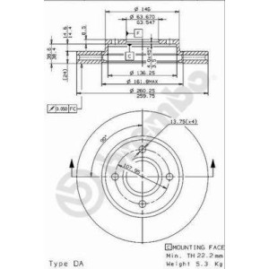 BREMBO Bremsscheibe 09.5707.14