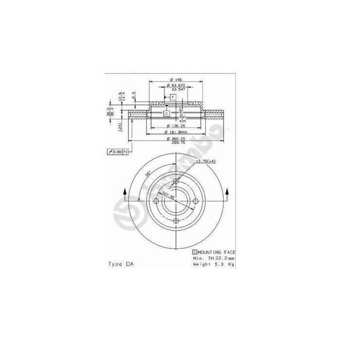 BREMBO Bremsscheibe 09.5707.14