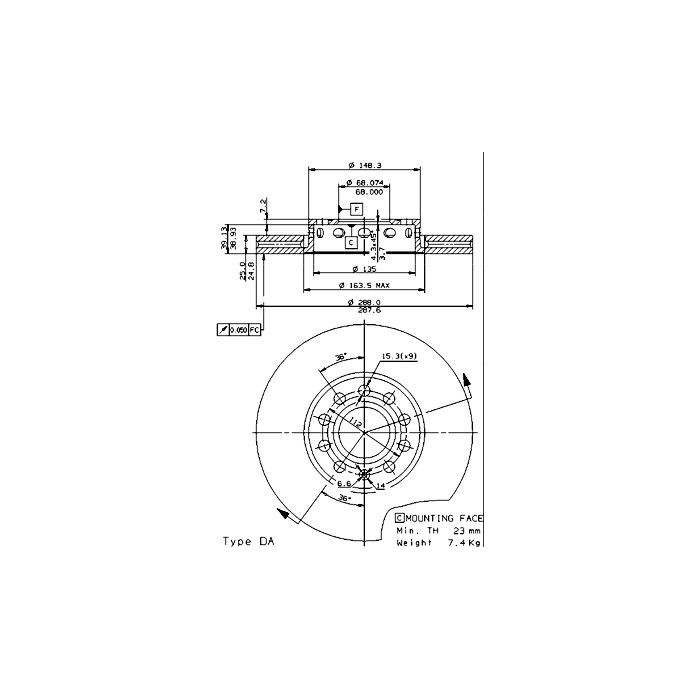BREMBO COATED DISC LINE Bremsscheibe 09.5745.21