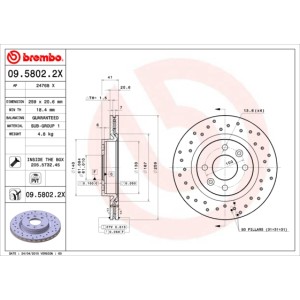 BREMBO XTRA LINE Bremsscheibe 09.5802.2X