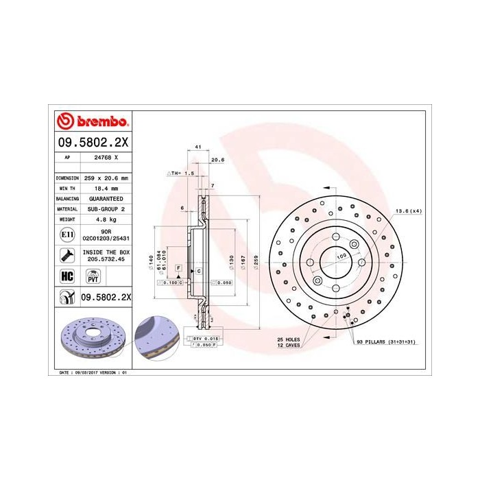 BREMBO XTRA LINE Bremsscheibe 09.5802.2X