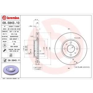 BREMBO COATED DISC LINE Bremsscheibe 09.5843.11