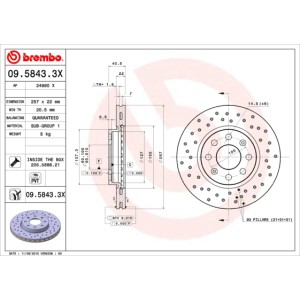 BREMBO XTRA LINE Bremsscheibe 09.5843.3X