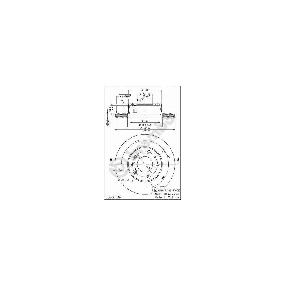 BREMBO Bremsscheibe 09.5904.14