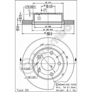 BREMBO Bremsscheibe 09.5906.14