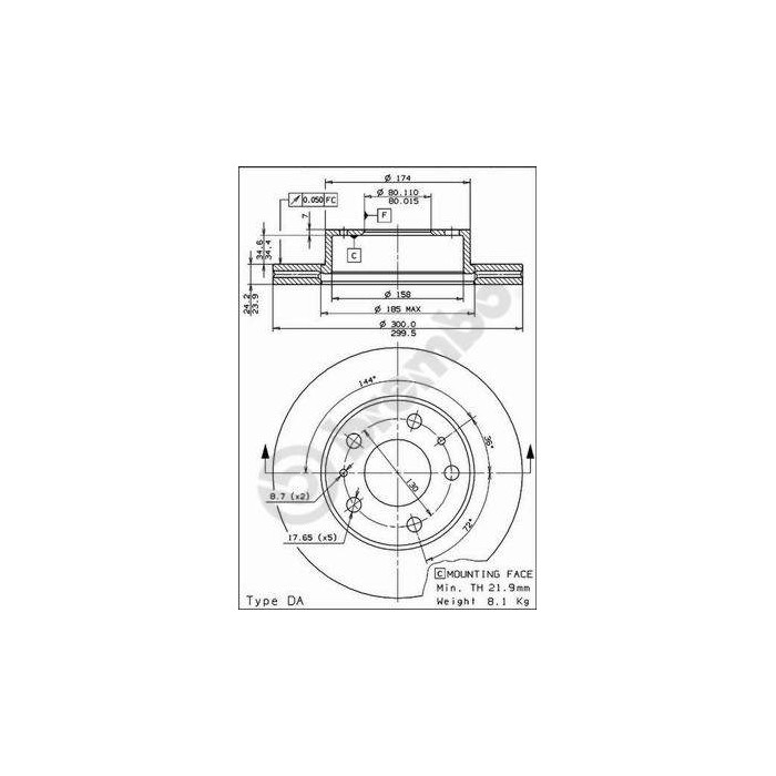 BREMBO Bremsscheibe 09.5906.14