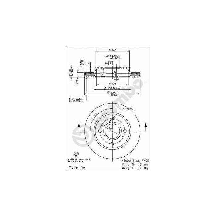BREMBO Bremsscheibe 09.6727.34