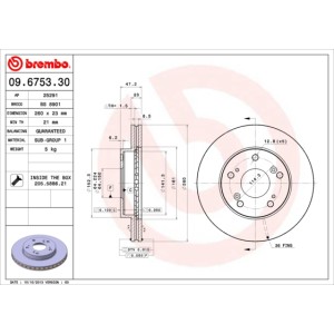 BREMBO Bremsscheibe 09.6753.30