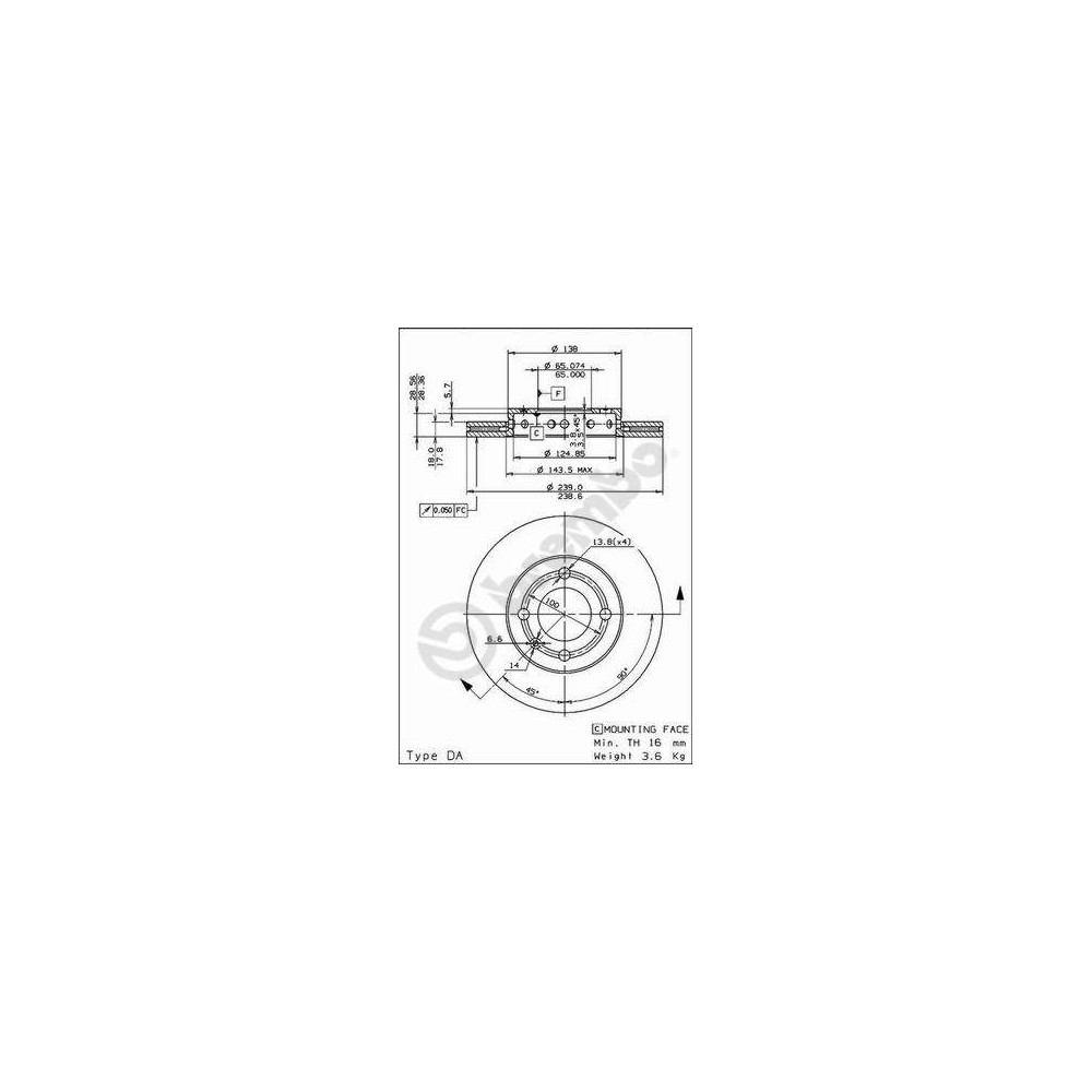 BREMBO Bremsscheibe 09.6799.14
