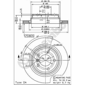 BREMBO COATED DISC LINE Bremsscheibe 09.6841.11
