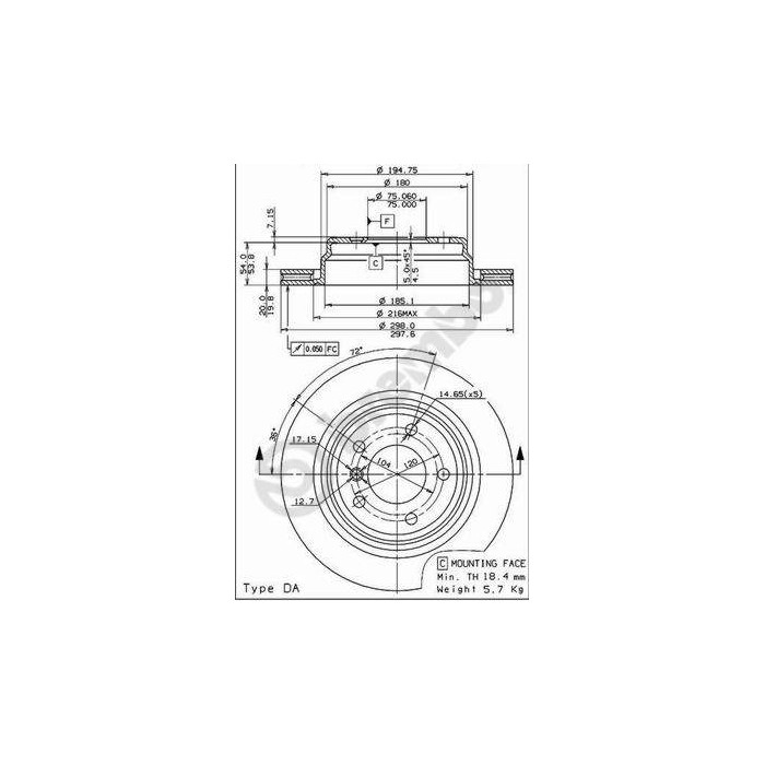 BREMBO COATED DISC LINE Bremsscheibe 09.6841.11