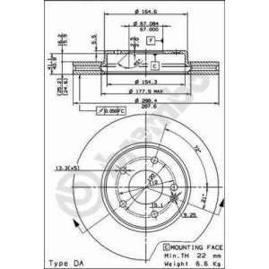 BREMBO COATED DISC LINE Bremsscheibe 09.6845.11