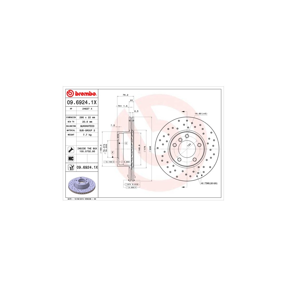 BREMBO XTRA LINE Bremsscheibe 09.6924.1X