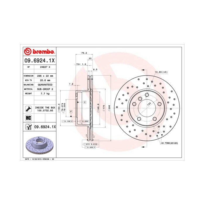 BREMBO XTRA LINE Bremsscheibe 09.6924.1X