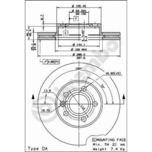BREMBO COATED DISC LINE Bremsscheibe 09.6934.11