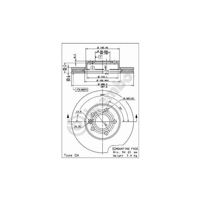 BREMBO COATED DISC LINE Bremsscheibe 09.6934.11