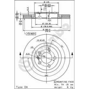 BREMBO COATED DISC LINE Bremsscheibe 09.7012.11
