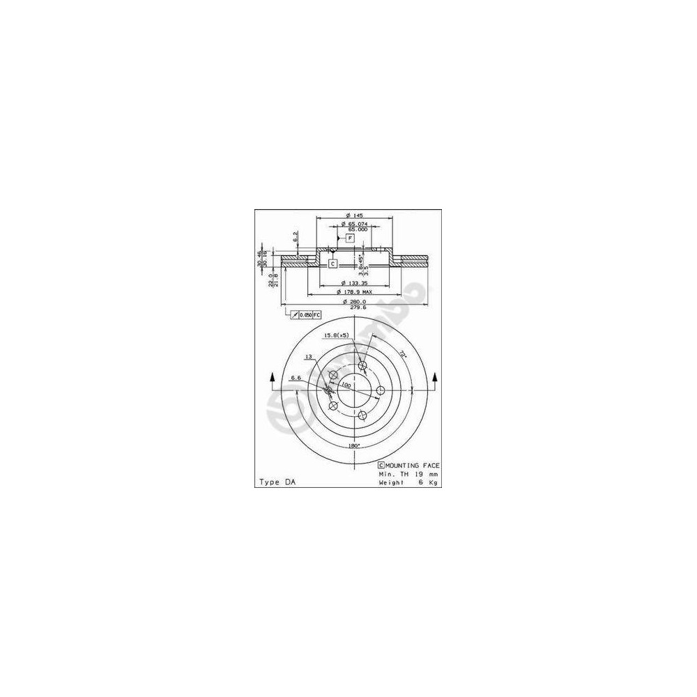 BREMBO COATED DISC LINE Bremsscheibe 09.7012.11