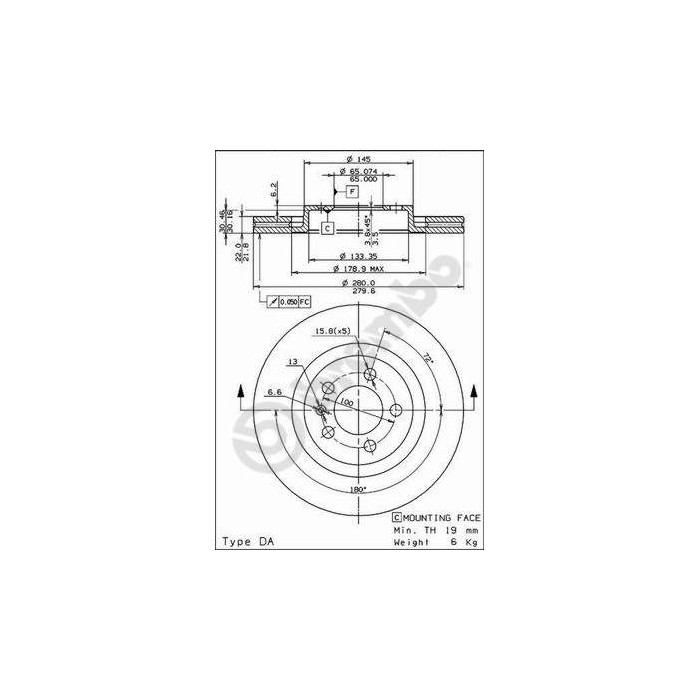 BREMBO COATED DISC LINE Bremsscheibe 09.7012.11