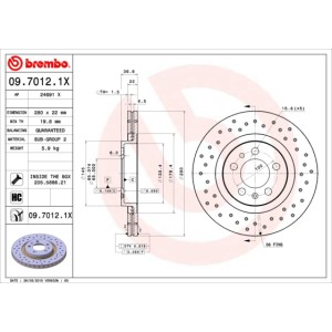 BREMBO XTRA LINE Bremsscheibe 09.7012.1X