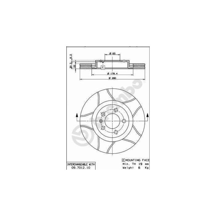 BREMBO MAX LINE Bremsscheibe 09.7012.75
