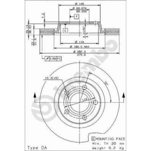 BREMBO COATED DISC LINE Bremsscheibe 09.7196.11