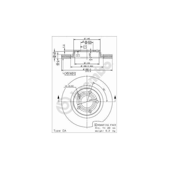 BREMBO Bremsscheibe 09.7196.14