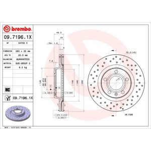 BREMBO XTRA LINE Bremsscheibe 09.7196.1X