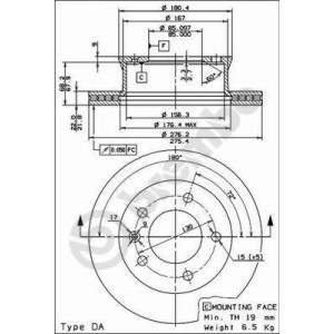 BREMBO Bremsscheibe 09.7314.14
