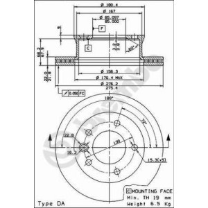 BREMBO Bremsscheibe 09.7314.24