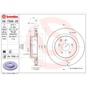 BREMBO COATED DISC LINE Bremsscheibe 09.7356.21
