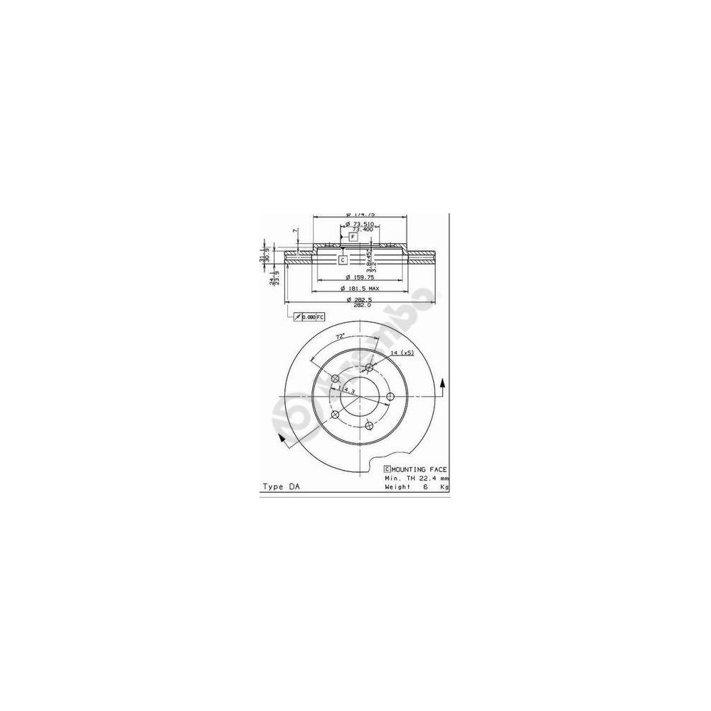 BREMBO Bremsscheibe 09.7367.14