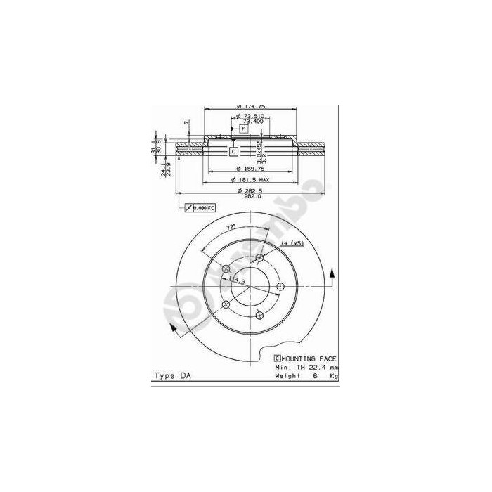 BREMBO Bremsscheibe 09.7367.14