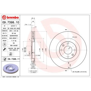 BREMBO COATED DISC LINE Bremsscheibe 09.7398.11