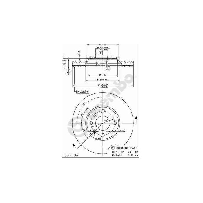 BREMBO Bremsscheibe 09.7628.14
