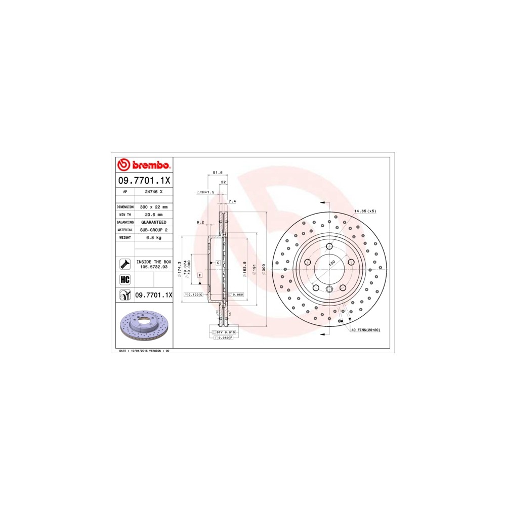 BREMBO XTRA LINE Bremsscheibe 09.7701.1X