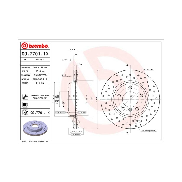 BREMBO XTRA LINE Bremsscheibe 09.7701.1X