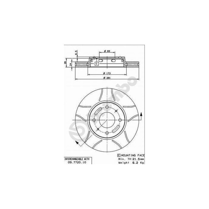 BREMBO MAX LINE Bremsscheibe 09.7720.75