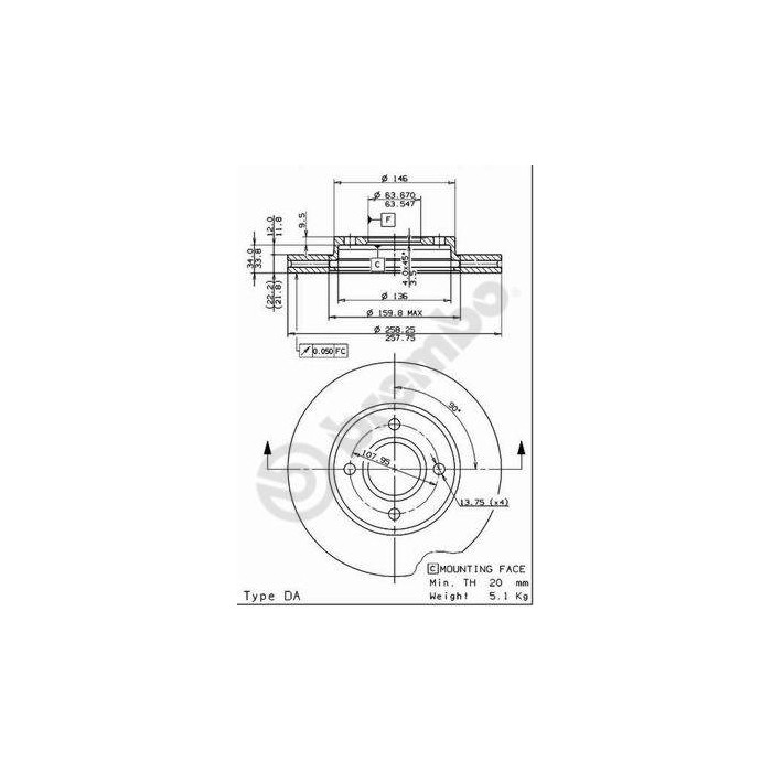 BREMBO COATED DISC LINE Bremsscheibe 09.7806.11