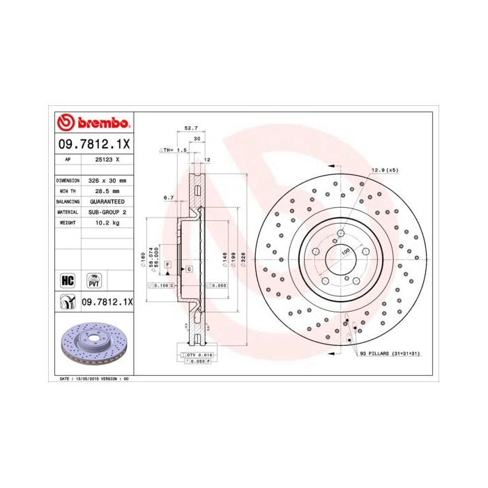 BREMBO XTRA LINE Bremsscheibe 09.7812.1X