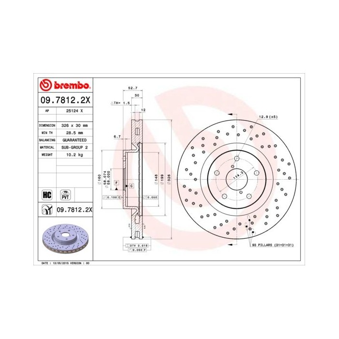 BREMBO XTRA LINE Bremsscheibe 09.7812.2X