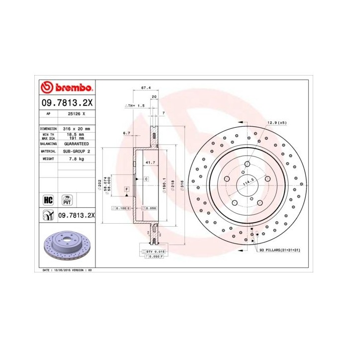 BREMBO XTRA LINE Bremsscheibe 09.7813.2X