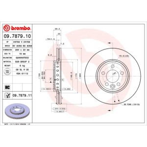 BREMBO COATED DISC LINE Bremsscheibe 09.7879.11