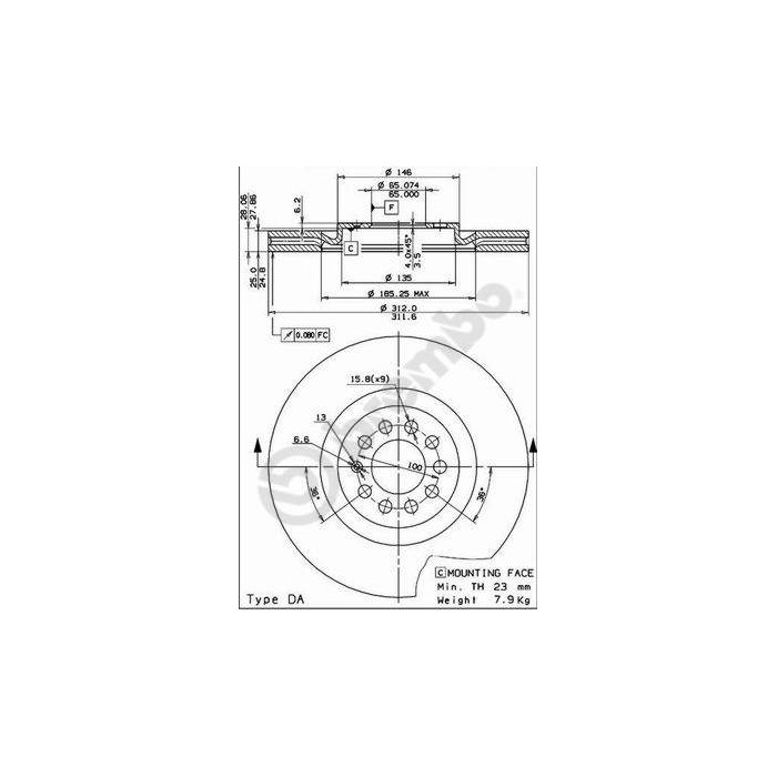 BREMBO COATED DISC LINE Bremsscheibe 09.7880.11