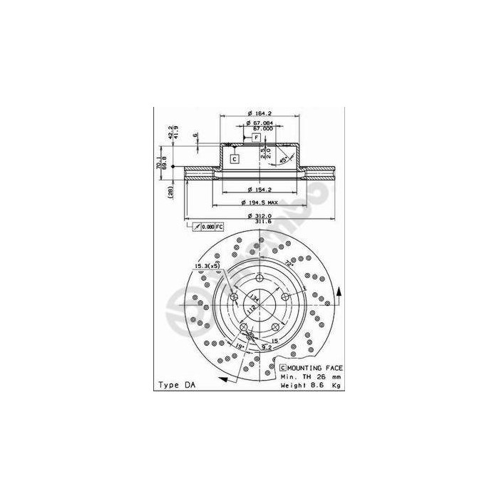 BREMBO COATED DISC LINE Bremsscheibe 09.8127.11