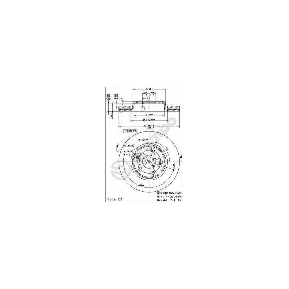 BREMBO Bremsscheibe 09.8137.14