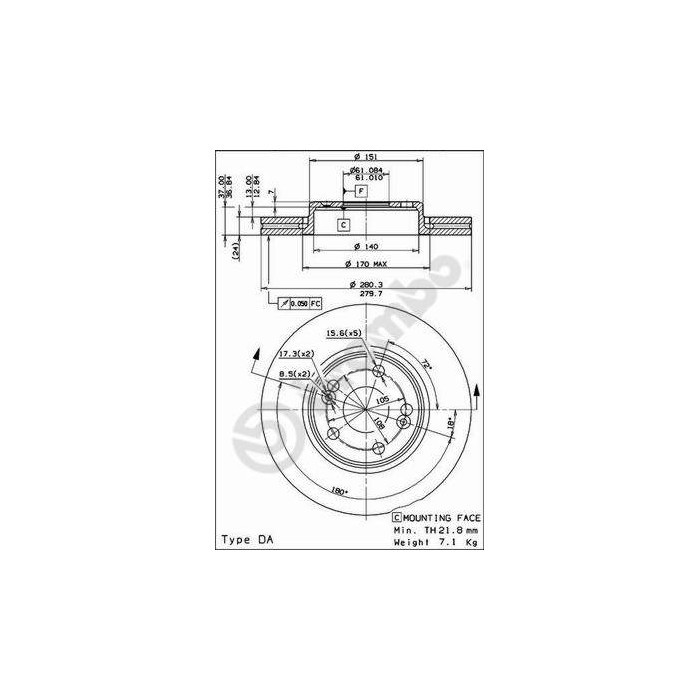BREMBO Bremsscheibe 09.8137.14