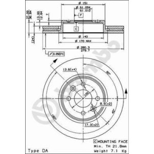 BREMBO COATED DISC LINE Bremsscheibe 09.8137.21