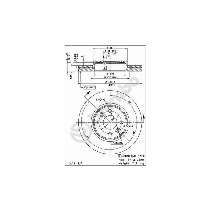 BREMBO COATED DISC LINE Bremsscheibe 09.8137.21